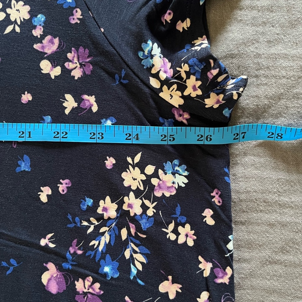 J. Jill navy blue floral print rayon/spandex knit maxi dress 2X or 3X NWT - Picture 5 of 14